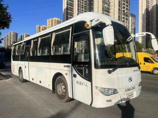 Weiße Gebrauchtpassagierbusse King Dragon 2015 mit Klimaanlage / 2 Türen